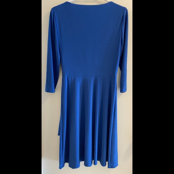 LIKE NEW Ralph Lauren Wrap Royal Blue Dress - Picture 2 of 3